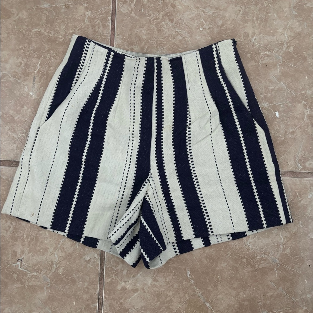 Greylin Striped Blue and White Women's Shorts